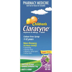 Claratyne Syrup Grape Flavour 1-12Years 60ml