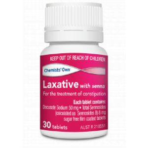 Laxative with Senna 30 Tablets (same as coloxyl)