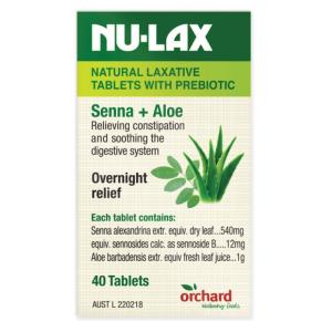 NuLax Natural Laxative Tablets with Prebiotic 40 Tablets