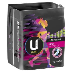 U by Kotex Super Sport Ultrathins Pads With Wings 10 Pack