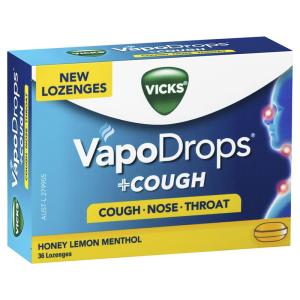 Vicks VapoDrops + Cough Honey Lemon Menthol