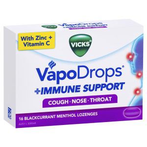 Vicks VapoDrops Immune Support Blackcurrant - 16 Lozenges