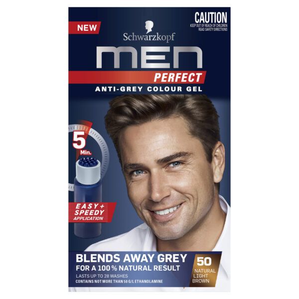 Buy Schwarzkopf Men Perfect AntiGrey Colour Gel 50 Natural Light Brown