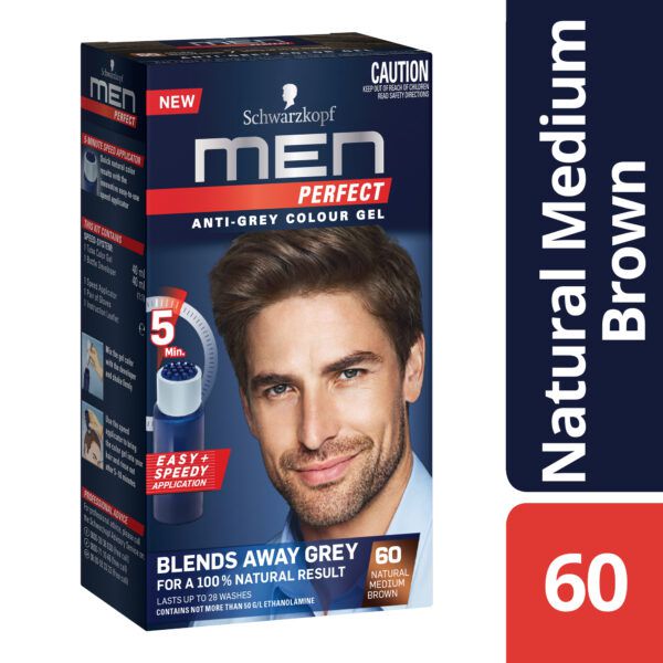 Buy Schwarzkopf Men Perfect AntiGrey Colour Gel 60 Natural Medium