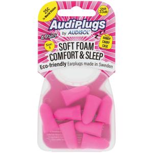 Audiplugs Soft Foam Comfort & Sleep Ear Plugs 4 Pairs