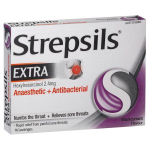 Strepsils Extra Lozenges Blackcurrant 16 Pack