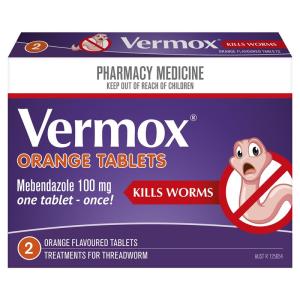 Vermox Worming Treatment Orange 2 Tablets