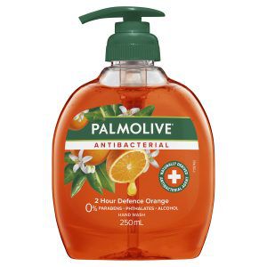 Palmolive Antibacterial Liquid Hand Wash Soap Orange 2 Hour Defence Pump 0% Parabens Recyclable 250mL