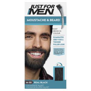 Just For Men Moustache & Beard Brush-In Colour Gel Real Black