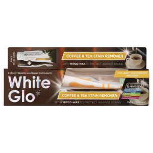 White Glo Coffee & Tea Stain Remover 150g with Pro-Soft ToothBrush