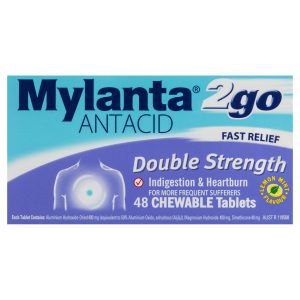 Mylanta 2go Double Strenght 48 Chewable Tablets