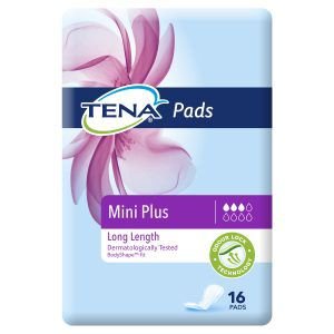 TENA Mini Plus Pads Long Length 16 pack