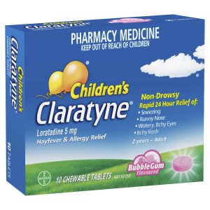 Claratyne Childrens Bubblegum Chewables 10 Tablets