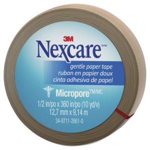 Nexcare Micropore Gentle Paper Tape TAN 12.5mmx9.14M