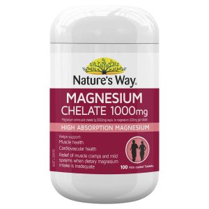 Nature's Way Magnesium Chelate 1000mg 100 Tablets