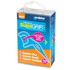 Piksters SupaGrip Flosser/Toothpick 20 Pack