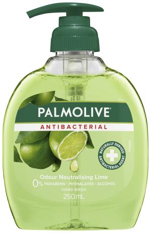 Palmolive Antibacterial Liquid Hand Wash Soap Lime Odour Neutralising Pump 0% Parabens Recyclable 250mL