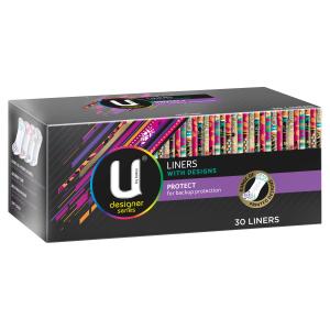 U by Kotex Protect Liners with Design 30 Pack