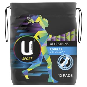 U by Kotex Regular Sport Ultrathins With Wings 12 Pack