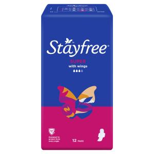 Stayfree Super Pads with Wings 12 Pack