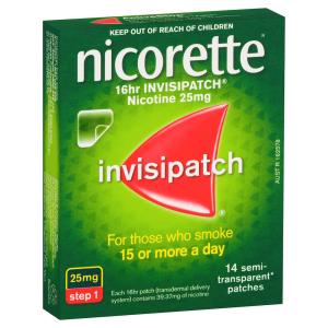 Nicorette Quit Smoking 16hr Invisipatch 25mg 14 Patches