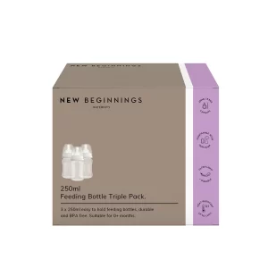 New Beginnings 250mL Feeding Bottle Triple Pack