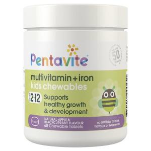 Pentavite Multivitamin + Iron Kids 60 Chewable