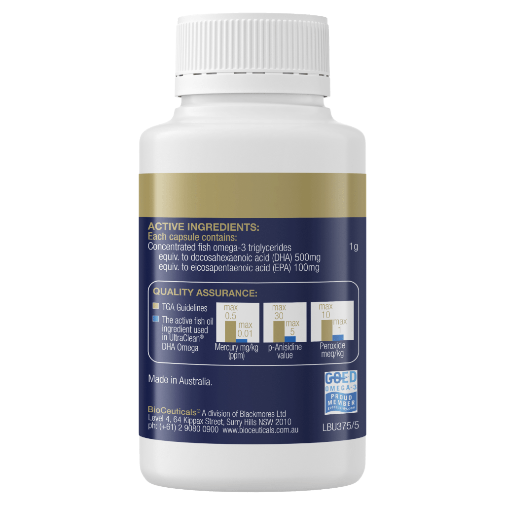 Buy BioCeuticals UltraClean DHA Omega 60 Capsules Fish Oil